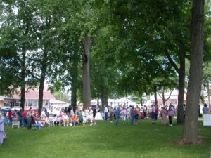 A crowd gathered for the event