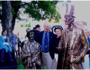 Sculptor John McClarey and Shirley Adams