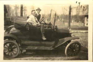 Brothers Bernard A. Fuchs (foreground) and John B. Fuchs in 1917