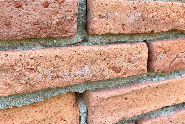 A close-up of bricks from the historic Stevenson Home in Metamora, Illinois