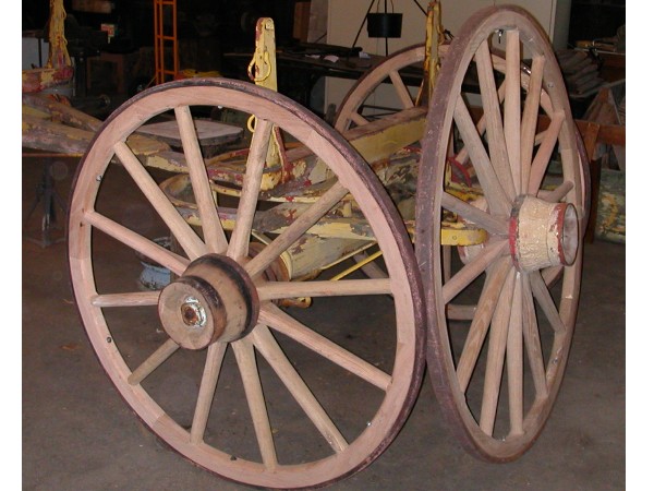 Wheels are restored by a Missouri wheelwright - March 2006