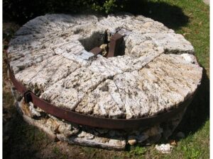 Grinding stone at Metamora Courthouse