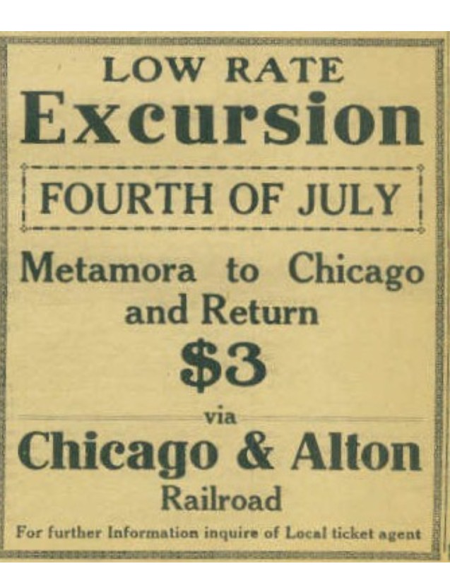 Metamora train advertisement