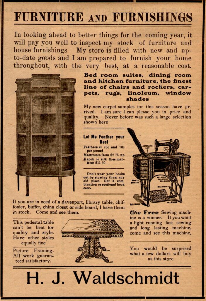 1909 Waldschmidt Bros. Store ad