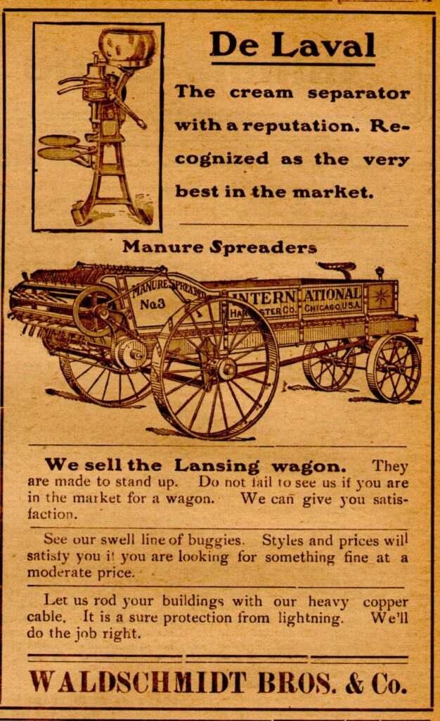 1909 Waldschmidt Bros. Store ad