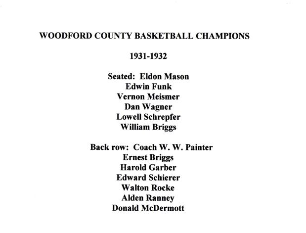 Woodford County basketball champions 1931-1932