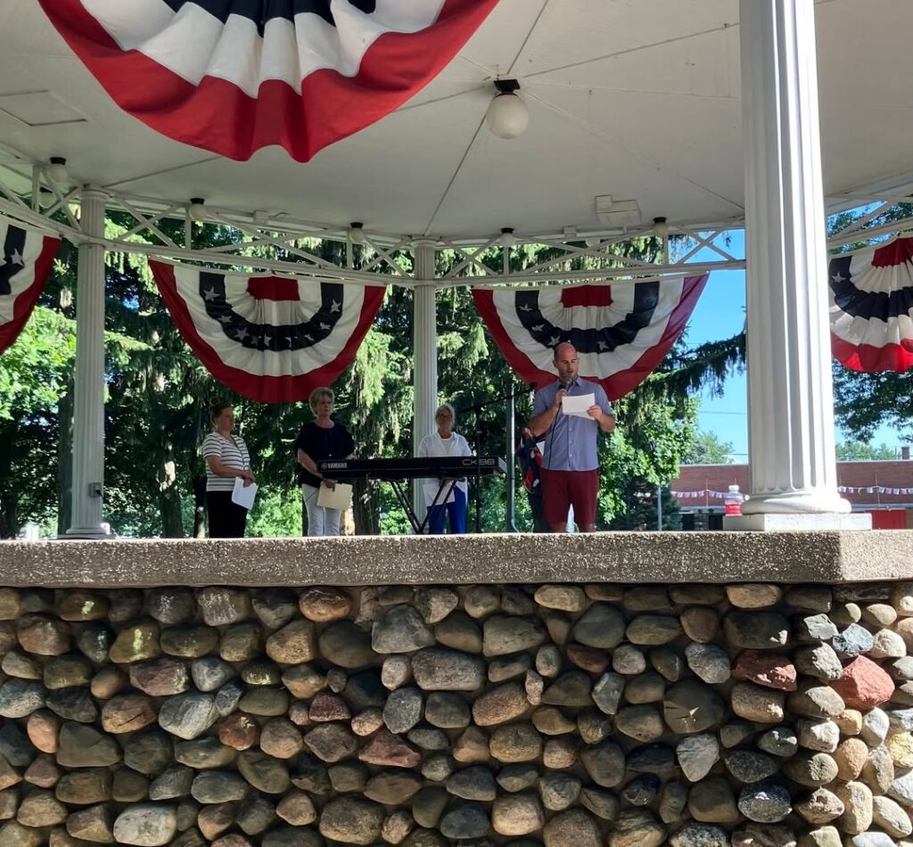 Laure Adams' photo of Adam Bockler reading the Declaration Of Independence
